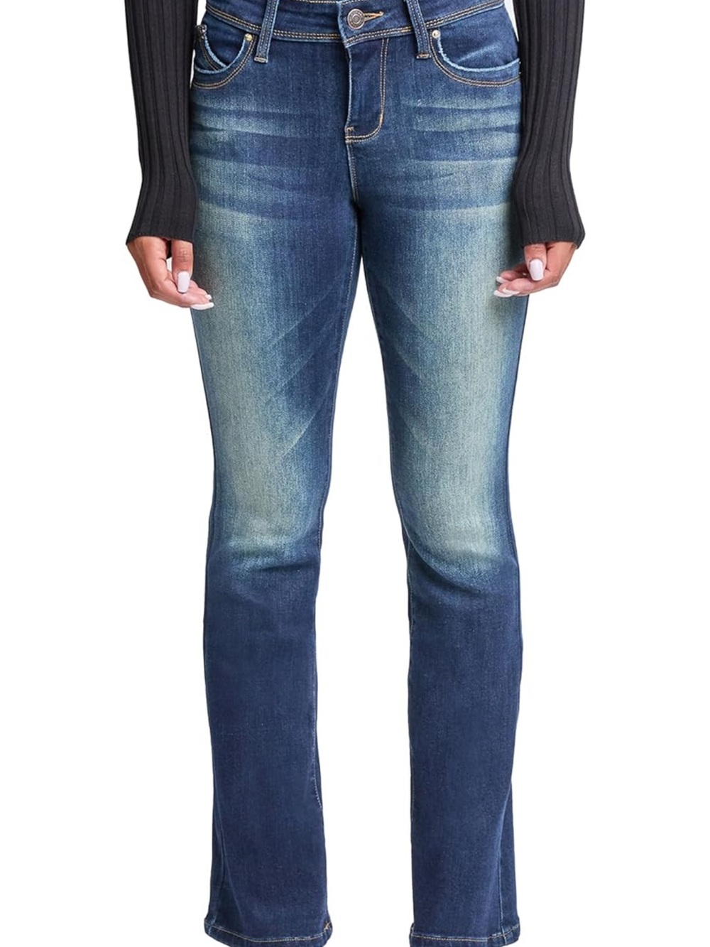 YMI Jeans “Wanna Betta Butt” Mid Rise Dark Wash Bootcut Flare - Picture 5 of 14